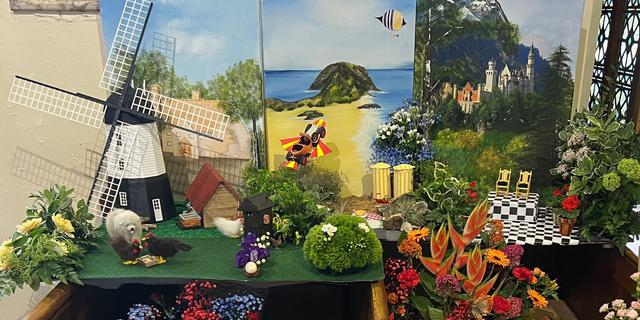 Ashford in the Water flower festival 2024 for 25 chitty chitty bang bang