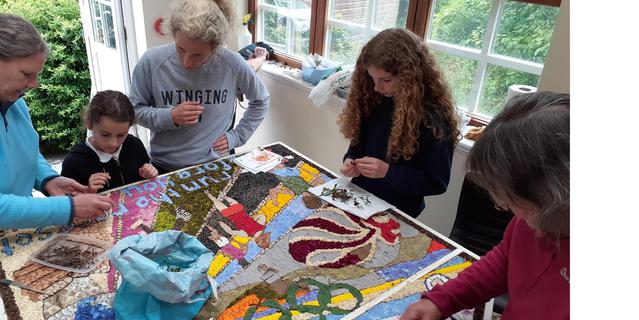 Bamford Well Dressing 2024 5 making of