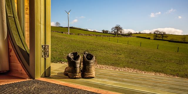 View from glamping pod