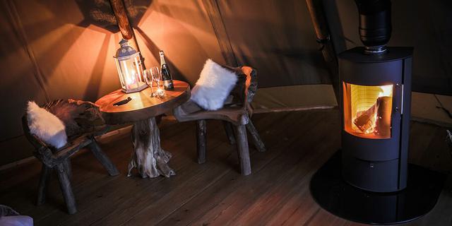 Whispering trees table and wood burner 156711132